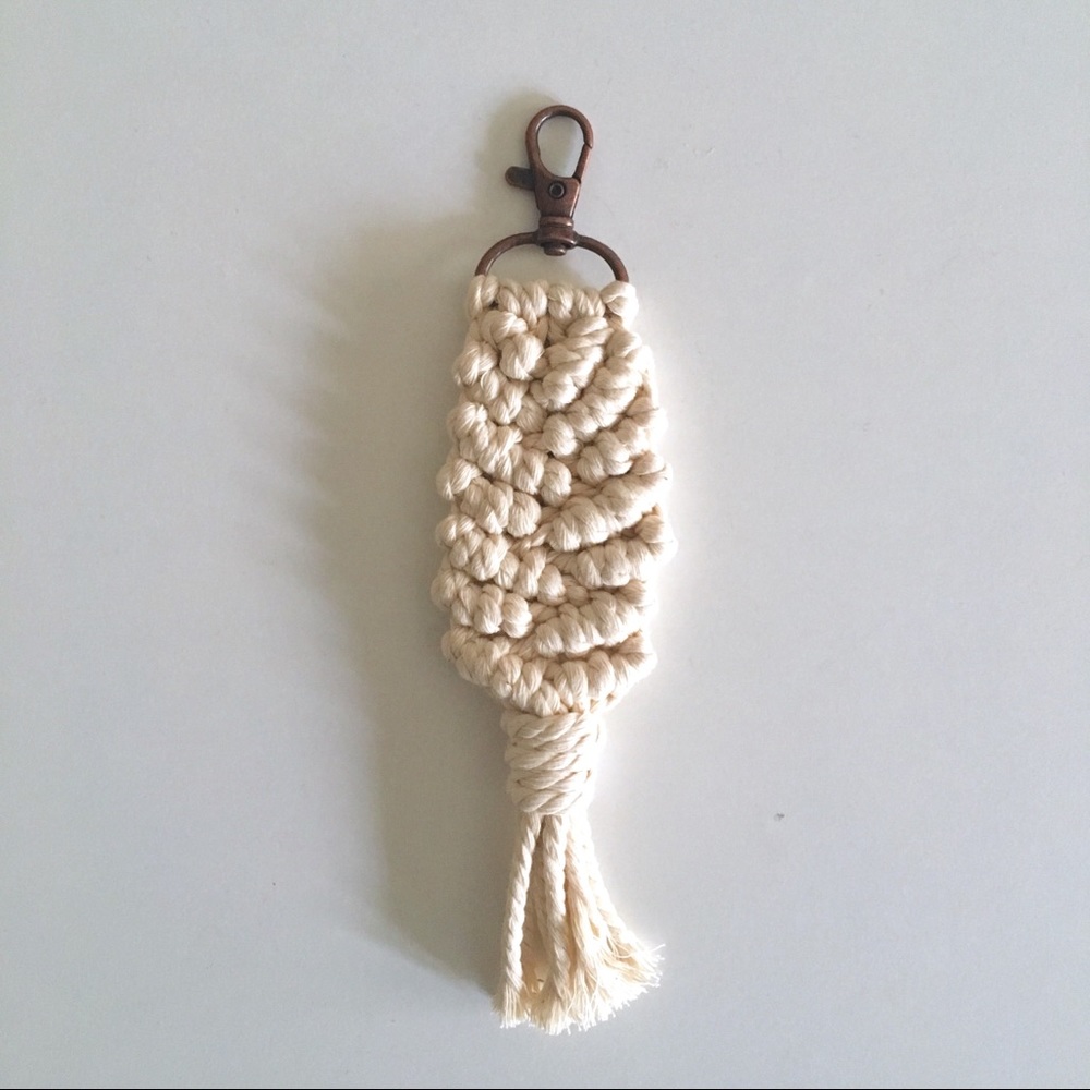 Mermaid Tail Macrame Keychain